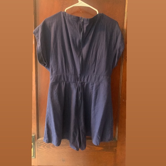 Altered State Deep V Romper Dark Blue Size Large - Picture 3 of 3